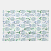 Preppy Blue and Green Oaster Bows and Eggs Geschirrtuch (Horizontal)