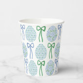 Preppy Blue and Green Oaster Bows and Eggs Pappbecher (Links)