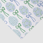 Preppy Blue and Green Oaster Bows and Eggs Seidenpapier (Detail)