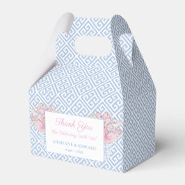 Preppy Blue and Pink Chinoiserie Chic Wedding Geschenkschachtel