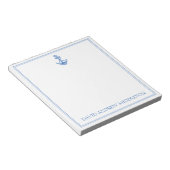 Preppy Blue and White Anchor Personalisiert Notizblock (angewinkelt)
