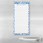 Preppy Blue and White Animal Print To Do List Magnetischer Notizblock<br><div class="desc">Klassisches Notizblock / Erinnerung / Shopping List Design,  das Sie mit Ihrem eigenen Text mit einem Namen personalisieren können. Das Design zeichnet sich durch ein prächtiges blau-weißes "leopard print"-Muster aus.</div>