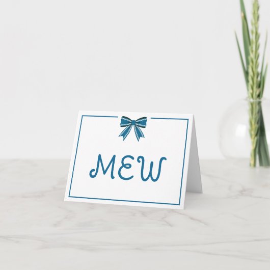 Preppy Blue and White Bow Monogram (Vorderseite)