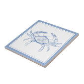 Preppy Blue and White Crab an der Küste Fliese (Seite)