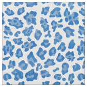 Preppy Blue and White Leopard Print Patches Stoff (Nahaufnahme)
