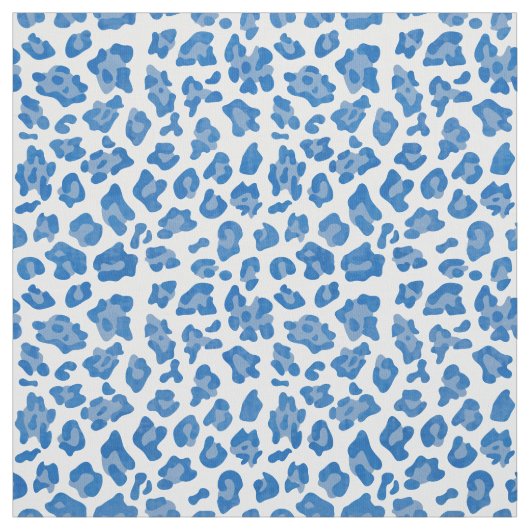 Preppy Blue and White Leopard Print Patches Stoff (Muster)