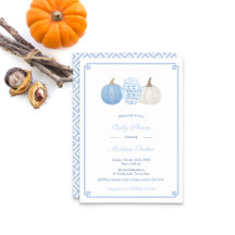 Preppy Blue and White Pumpkin Autumn Babydusche