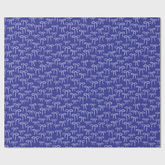 Preppy Blue and White Simple Bows Pattern Geschenkpapier (Flach)