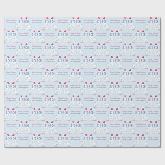 Preppy Blue and White Staffordshire Hunde Weihnach Geschenkpapier (Flach)