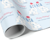 Preppy Blue and White Staffordshire Hunde Weihnach Geschenkpapier (Rolleneckpunkt)