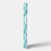 Preppy BLUE AQUA AQUAMARIN Black Monogram Personal Case-Mate iPhone Hülle (Rückseite / Rechts)