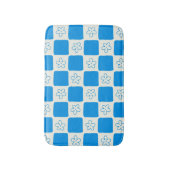 Preppy Blue Blume Prüfmuster Badematte (Vorderseite Vertikal)