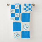 Preppy Blue Blume Prüfmuster Badhandtuch Set (Insitu)