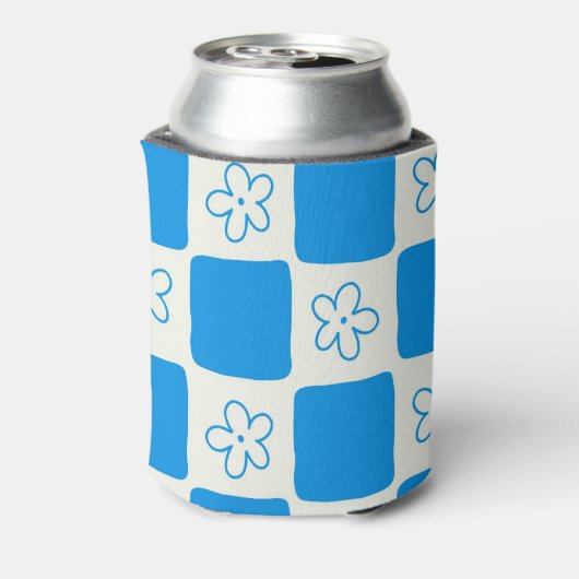 Preppy Blue Blume Prüfmuster Dosenkühler (Kanne Rückseite)