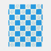 Preppy Blue Blume Prüfmuster Fleecedecke (Vorderseite)