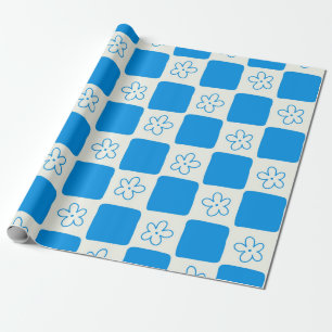 Preppy Blue Blume Prüfmuster Geschenkpapier