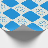 Preppy Blue Blume Prüfmuster Geschenkpapier (Ecke)