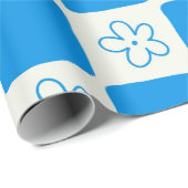 Preppy Blue Blume Prüfmuster Geschenkpapier (Rolleneckpunkt)