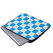 Preppy Blue Blume Prüfmuster Laptopschutzhülle (Vorne Knopf)