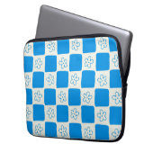 Preppy Blue Blume Prüfmuster Laptopschutzhülle (Vorderseite Links)
