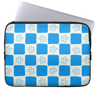 Preppy Blue Blume Prüfmuster Laptopschutzhülle
