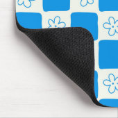 Preppy Blue Blume Prüfmuster Mousepad (Ecke)