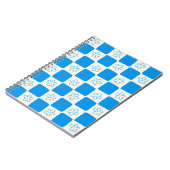 Preppy Blue Blume Prüfmuster Notizblock (Linke Seite)
