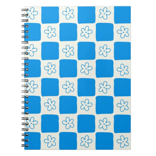 Preppy Blue Blume Prüfmuster Notizblock (Vorderseite)