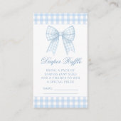 Preppy blue bow baby Duschdiaper Gewinnkarten Begleitkarte (Vorderseite)