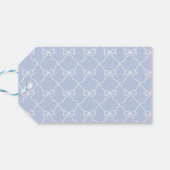 Preppy Blue Chinoiserie Christmas Tree Ginger Jars Geschenkanhänger (Rückseite Horizontal)