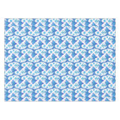 Preppy Blue Fish Muster Coastal Beach House Boat Tischdecke (Vorderseite (Horizontal))