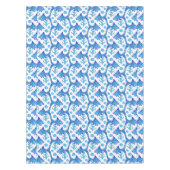Preppy Blue Fish Muster Coastal Beach House Boat Tischdecke (Vorderseite)