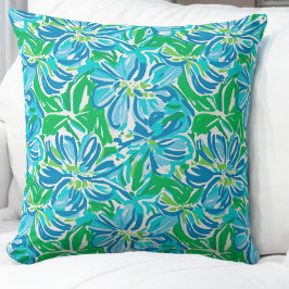 Preppy Blue Flowers Kissen