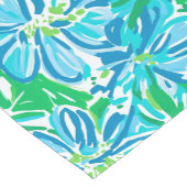 Preppy Blue Flowers Kurzer Tischläufer (Ecke)