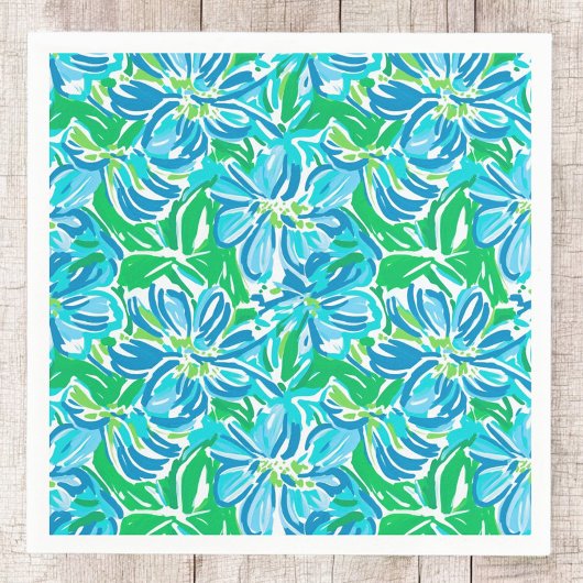 Preppy Blue Flowers Serviette