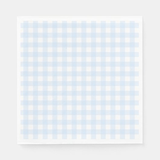 Preppy Blue Gingham Birthday Party Serviette (Vorderseite)