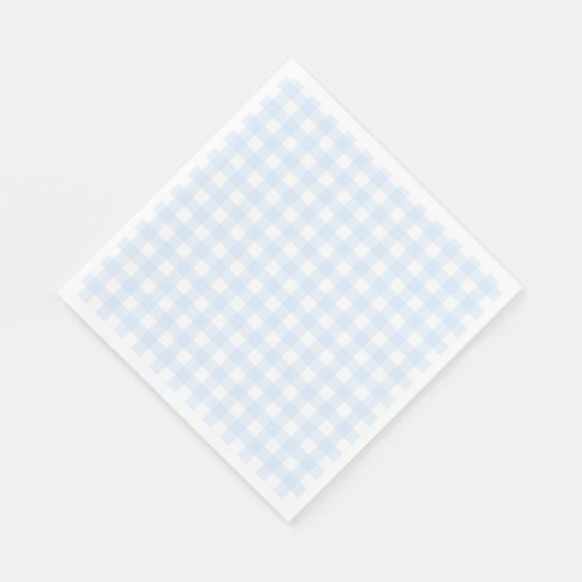 Preppy Blue Gingham Birthday Party Serviette (Ecke)