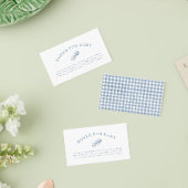 Preppy Blue Gingham Boy Baby Showbücher für Baby Begleitkarte