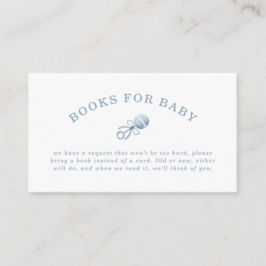 Preppy Blue Gingham Boy Baby Showbücher für Baby Begleitkarte (Vorderseite)