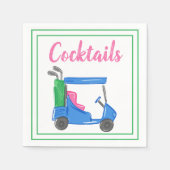 Preppy Blue Golf Cart Cocktail Party Serviette (Vorderseite)