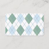 Preppy Blue Golf Cart Diaper Raffle Baby Dusche Begleitkarte (Rückseite)