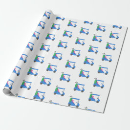 Preppy Blue Golf Cart Geschenkpapier
