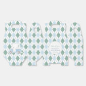 Preppy Blue Golf Diamond Print Baby Boy Dusche Geschenkschachtel (Ungeklappt)