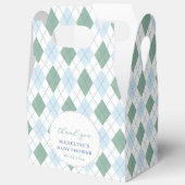 Preppy Blue Golf Diamond Print Baby Boy Dusche Geschenkschachtel (Offen)