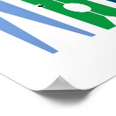 Preppy Blue Green Clothes Buttone Wäscherei Raum K Poster (Ecke)