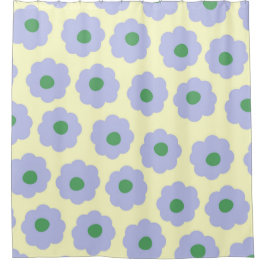 Preppy Blue Green Niedlich Hippie Blume Muster Duschvorhang