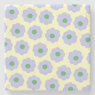 Preppy Blue Green Niedlich Hippie Blume Muster Steinuntersetzer