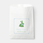 Preppy Blue Green Oaster Bunny Baby Dusche Party Geschenktütchen (Vorderseite)