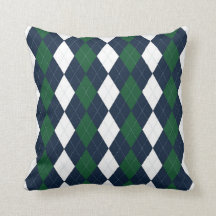 Preppy Blue & Green Raute Kissen #2