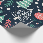 Preppy Blue Holiday Print Weihnachten Geschenkpapier (Ecke)